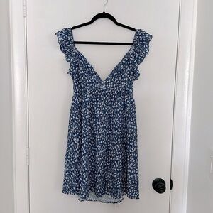 Cupshe Blue Ditsy Floral Tie-Back Mini Dress – NWT – Size M